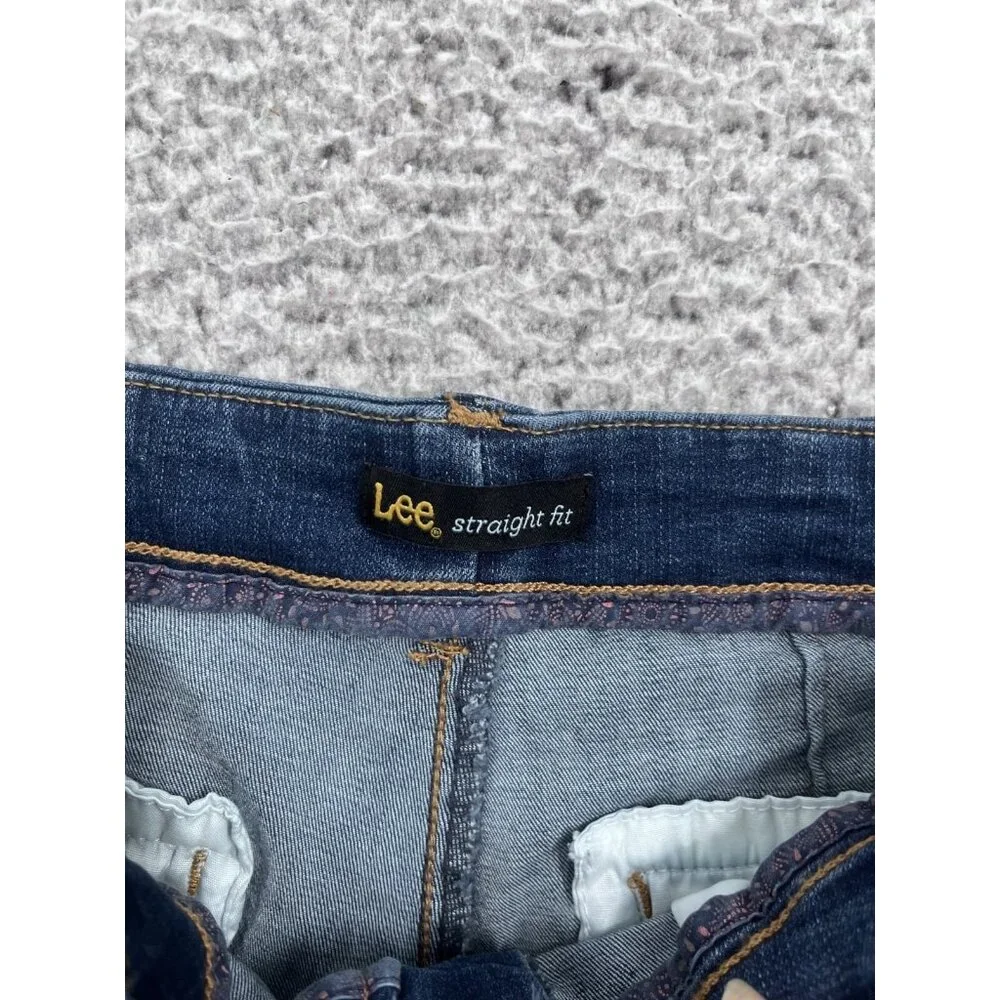 Women's Lee Dark Wash Straight Fit Denim Chino Shorts Size 12 - Picture 5 of 9